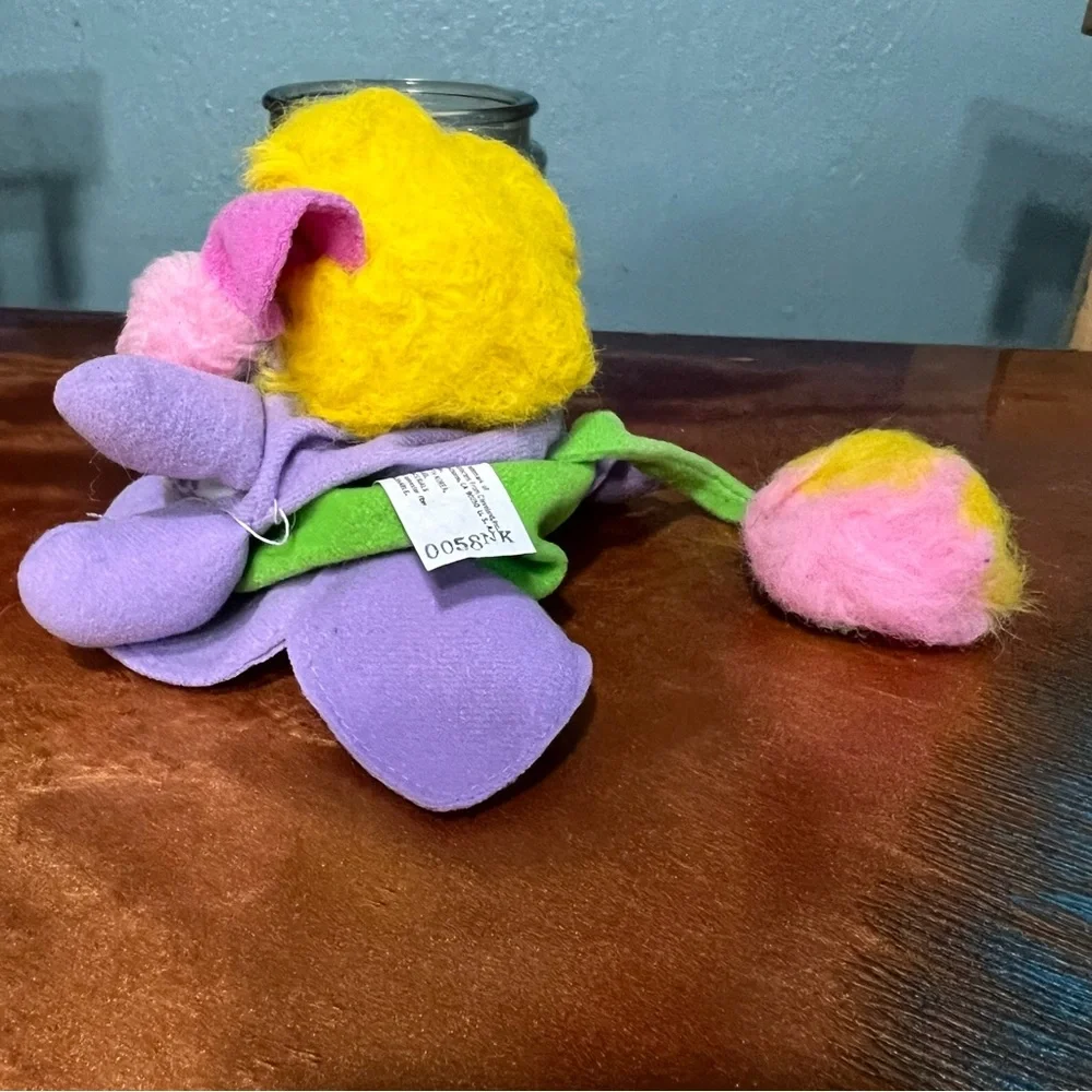 Vintage 1987 Popple Flower plush purple white blue 80s VTG collectible
